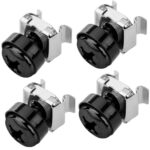 Kit Set 4 Viti 4 Dadi e 4 Rondelle per Montaggio Rack Nero