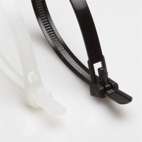 Fascette Fermacavi Riutilizzabili 150x7,6mm in Nylon 100pz Bianco - immagine 5