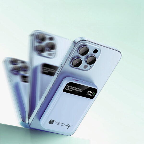 Power Bank Wireless Magnetico 3 in 1 con LED 10.000 mAh 22,5W Nero - immagine 8