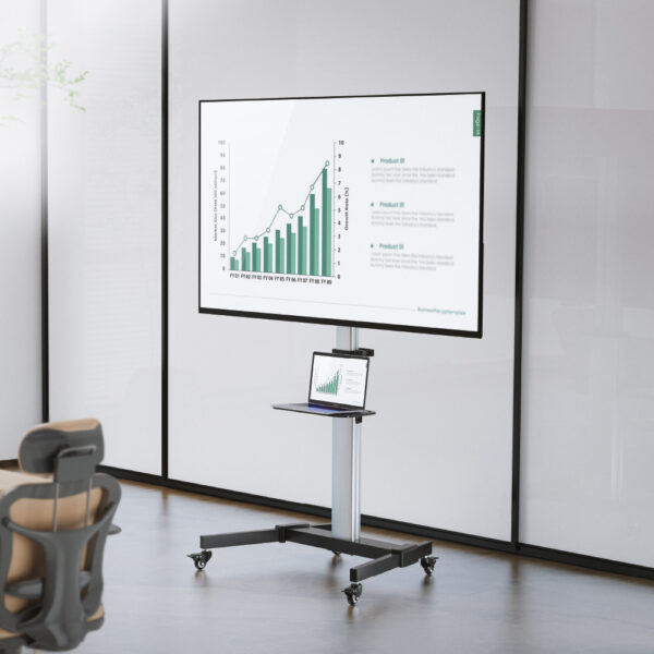 Supporto a Pavimento con Mensola Trolley TV LCD/LED 37-86'' - immagine 8