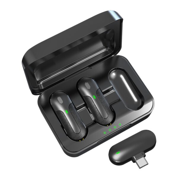 Set 2 Mini Microfoni Lavalier Wireless con Ricevitore USB-C™ e Custodia di Ricarica, TX301 - immagine 8
