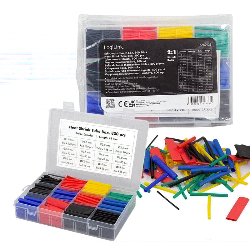 Set 800 Tubi Colorati Guaina Termorestringente per Isolamento Cavi - immagine 8