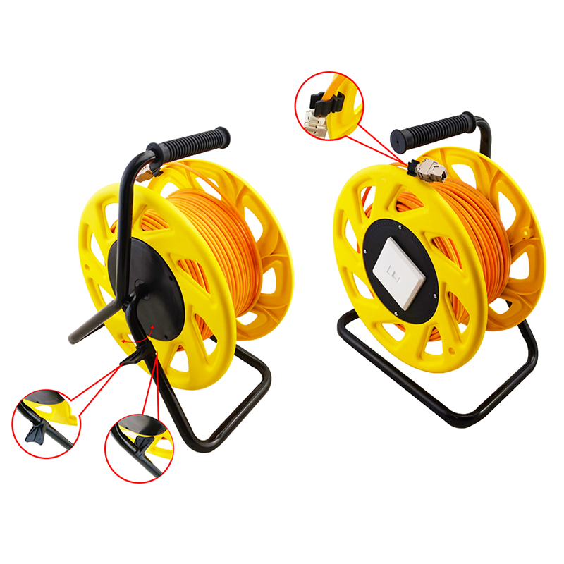 Cavo Patch Cat6A Plug RJ45 S/FTP LSZH con Avvolgicavo 60m Arancione - immagine 9