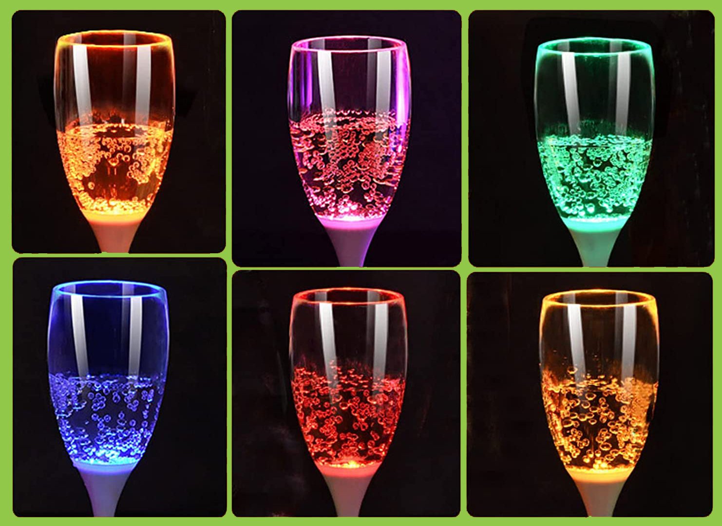 Confezione da 6 Bicchieri da Champagne con 6 Colorazioni LED - immagine 7