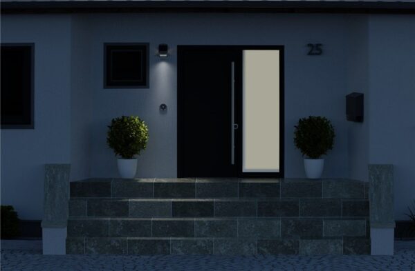 Lampada LED Solare a Muro 3,2W IP65 Sensore di Movimento Nero - immagine 8
