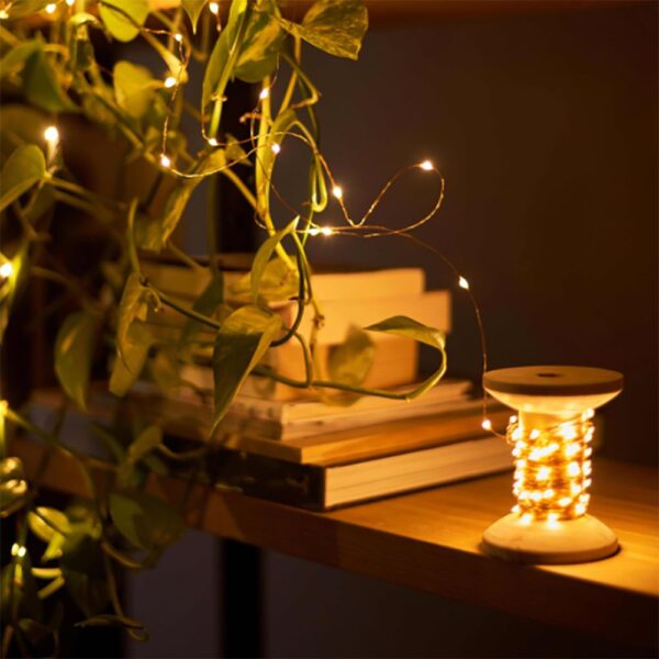 Bobina con Filo di Rame 100 Luci LED IP21 USB Interruttore On Off - immagine 8