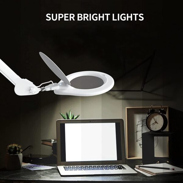 Lampada LED con Lente d'ingrandimento a 5 Diottrie Attacco a Morsetto - immagine 8