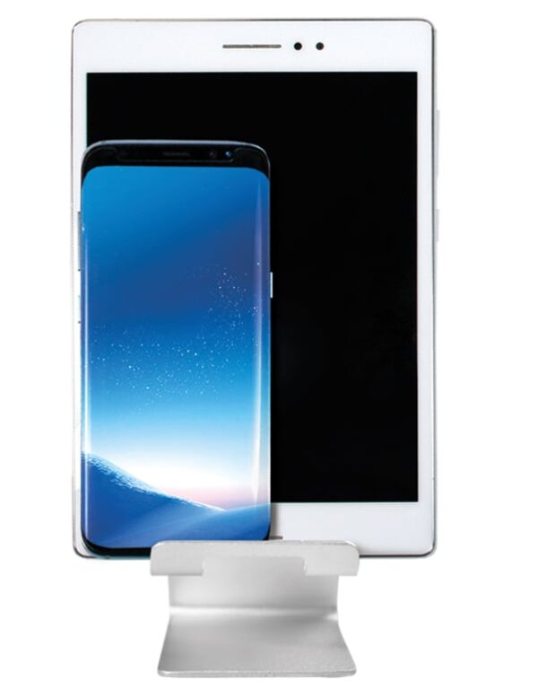 Supporto in Alluminio per Smartphone e Tablet Universale Silver - immagine 8