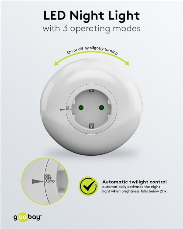 Luce Notturna a 3 LED Plug-In con Sensore Crepuscolare Bianco Freddo - immagine 8
