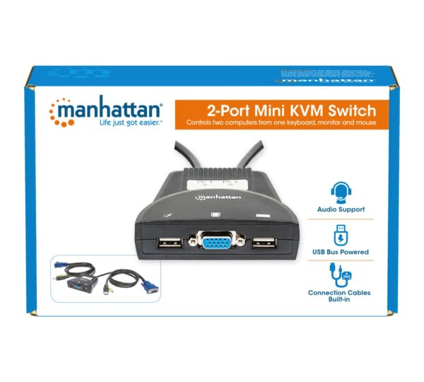Mini KVM Switch 2 Porte USB con Audio - immagine 8