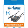 Hub USB 3.0 4 Porte con Alimentatore 5V 3A Nero - immagine 8