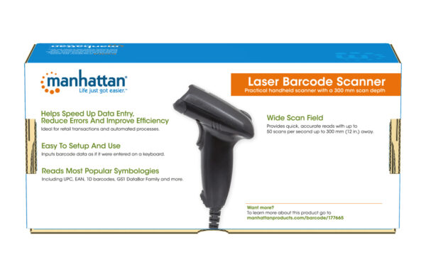 Lettore Laser Barcode USB Nero - immagine 8