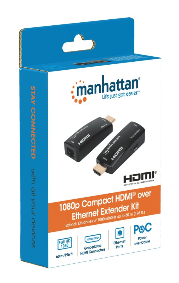 Extender HDMI Over Ethernet 1080p Compatto Nero - immagine 8