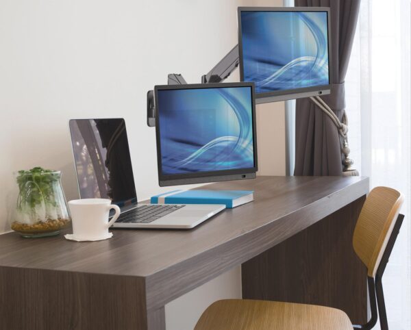 Staffa a Muro con Molla a Gas per due Monitor 17-32'' - immagine 8