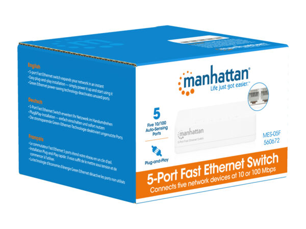 Switch Hub Office 10/100 Mbps Fast Ethernet 5 Porte - immagine 8
