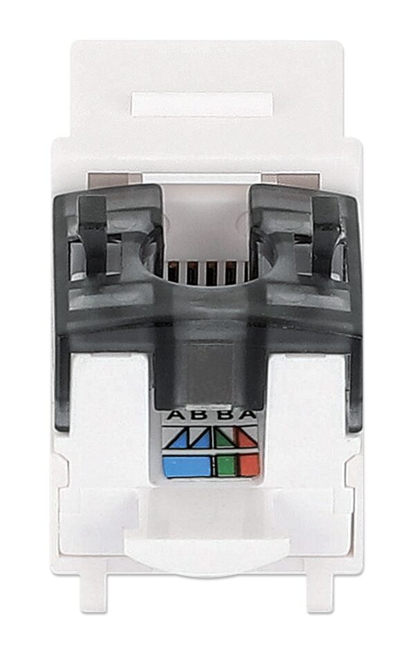 Frutto Keystone Slim Cat.6 per Cavo Rigido con Supporto Punch-Down 25 pz Bianco - immagine 7