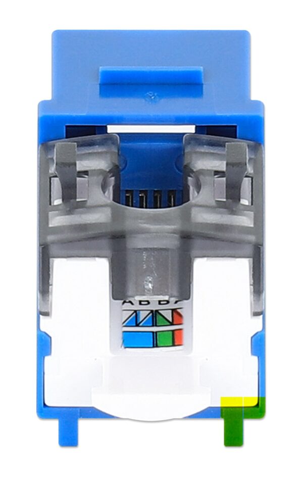 Frutto Keystone Slim Cat.6 per Cavo Rigido con Supporto Punch-Down 25 pz Blu - immagine 7