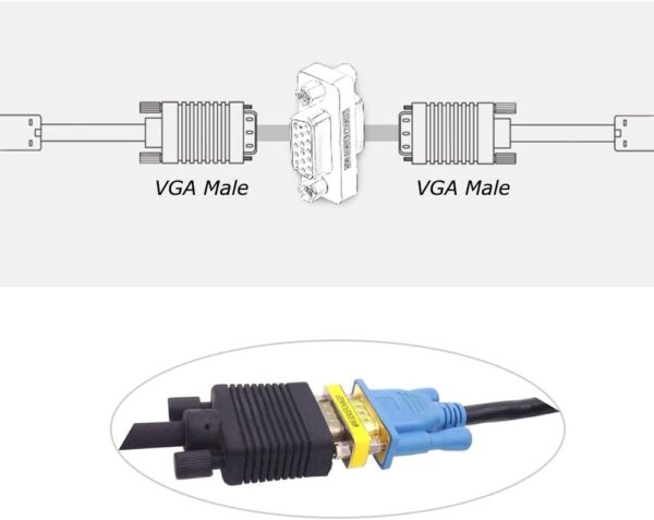 Mini Gender Changer VGA DB 15 poli HD F/F - immagine 7