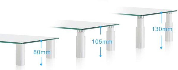 Stand da Scrivania Regolabile Vetro Trasparente per Monitor Notebook - immagine 8
