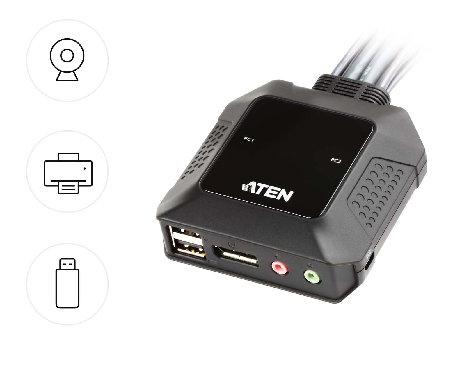 Switch KVM per doppio schermo DisplayPort (ThunderBolt) 2 USB, CS22DP - immagine 7