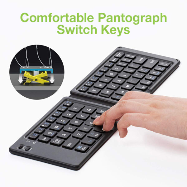 Tastiera Pieghevole Bluetooth USB per Tablet Smartphone - immagine 8