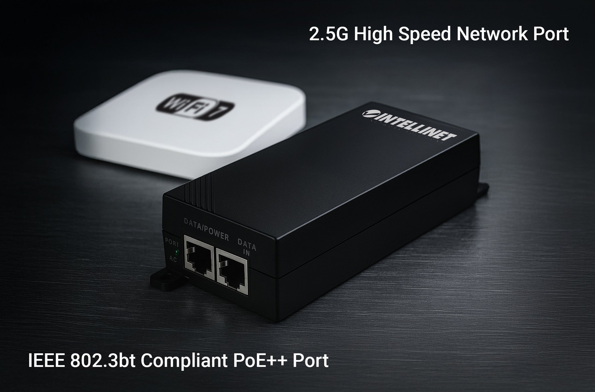 Iniettore PoE++ 90W Ztyuav 2.5G, Compatibile IEEE 802.3af/at/bt, Plug And Play, Per Telecamere IP E AP WiFi