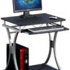 Scrivania per PC Compatta con Cassetto Estraibile, Nero Grafite - immagine 4