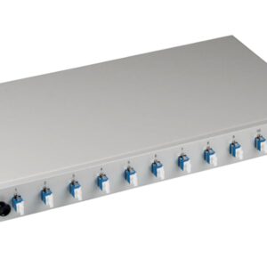 Cassetto Ottico 19'' Assemblato con 12 Bussole e 24 Pigtails LC Duplex Monomodale OS2