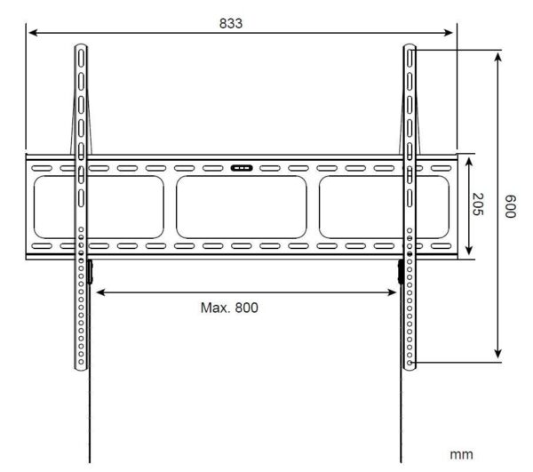 Supporto a Muro per TV LED LCD 42-80'' Ultra Slim fisso H600mm - immagine 4