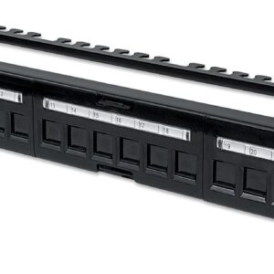Pannello Patch Modulare 24 Porte Slim 1U Nero