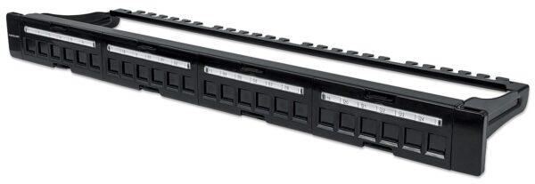 Pannello Patch Modulare 24 Porte Slim 1U Nero