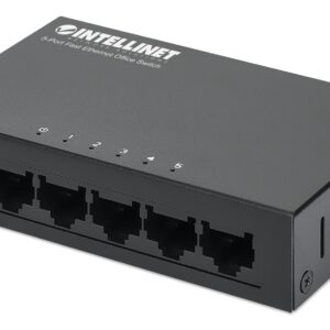 Switch Hub ethernet 10/100Mbps 5 porte desktop in metallo