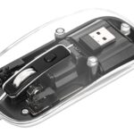Mouse Ottico Wireless 800-1600 dpi con Micro Ricevitore USB Nero Trasparente