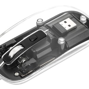 Mouse Ottico Wireless 800-1600 dpi con Micro Ricevitore USB Nero Trasparente