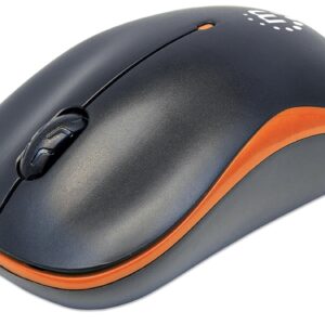 Mouse Ottico Wireless con Micro Ricevitore USB 1000dpi Nero/Arancione