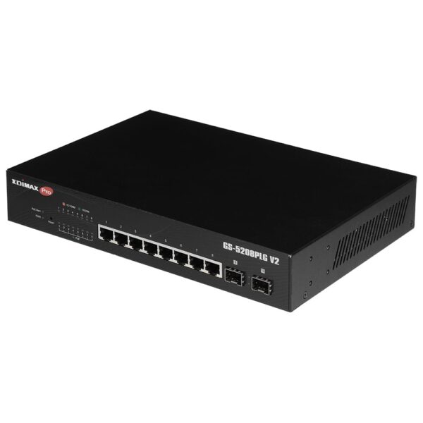Smart Switch Web 10 porte Gigabit PoE+ 2 porte SFP, GS-5208PLG V2
