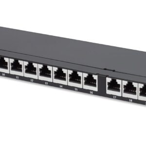 Pannello Patch 24 Posti 19'' 0.5U Cat6a Schermato Nero