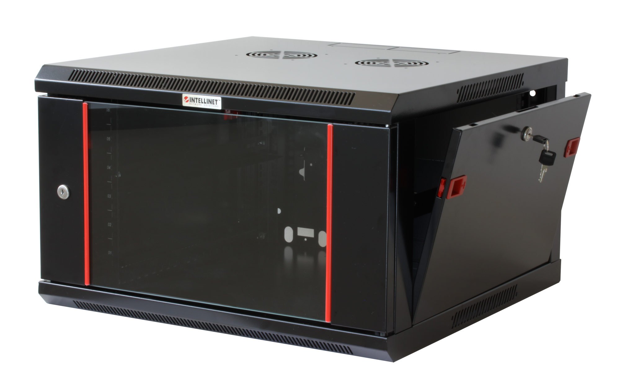 Armadio Rack 19'' a muro 9 unità sezione unica prof. 600mm Nero - immagine 2