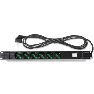 Multipresa 6 Posti da Rack 19'' Cavo 3 metri Spina Schuko Angolata 1U
