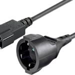 Cavo di Alimentazione VDE C14 Maschio / Schuko Femmina 1,5m Nero