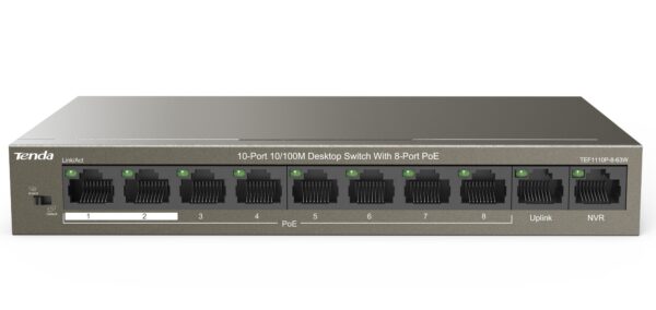 Switch Desktop 8 porte 10/100M PoE 63W TEF1110P-8-63W