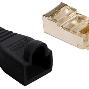 Plug Copriconnettore Cat.5E RJ45 Cavo Schermato 100pz Nero