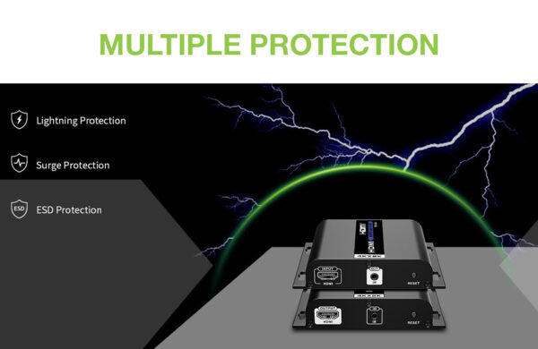 Ricevitore Aggiuntivo per Extender HDMI over IP con PoE IR 4K UHD su Cavo Cat.6 fino a 120m - immagine 10