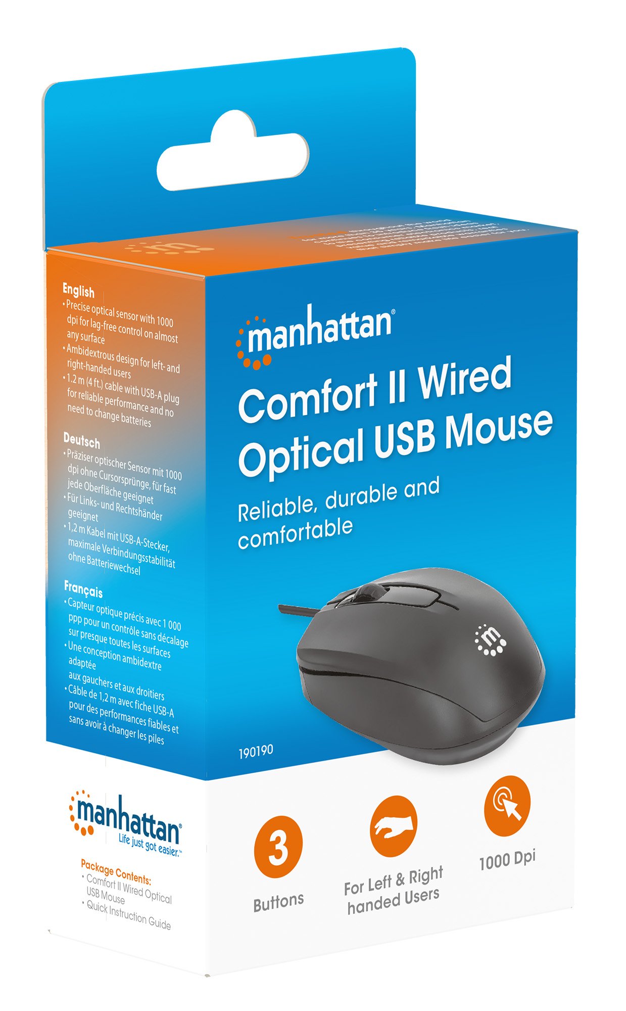Mouse Ottico USB 1000 Dpi Nero, Confort II - immagine 9