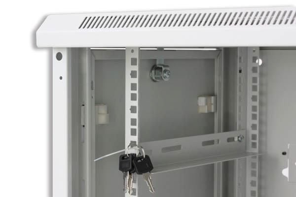 Armadio Rack 19'' a muro 12 unità sezione unica prof. 600mm Grigio - immagine 8