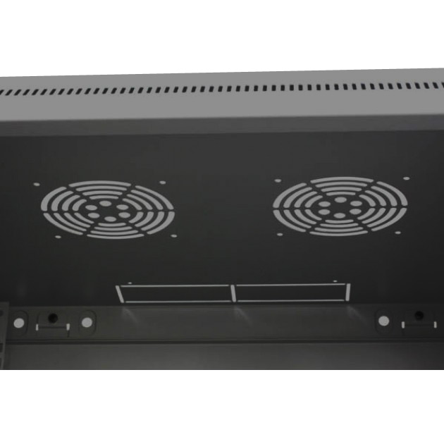 Armadio Rack 19'' a muro 15 unità sezione unica prof. 450mm Nero - immagine 9