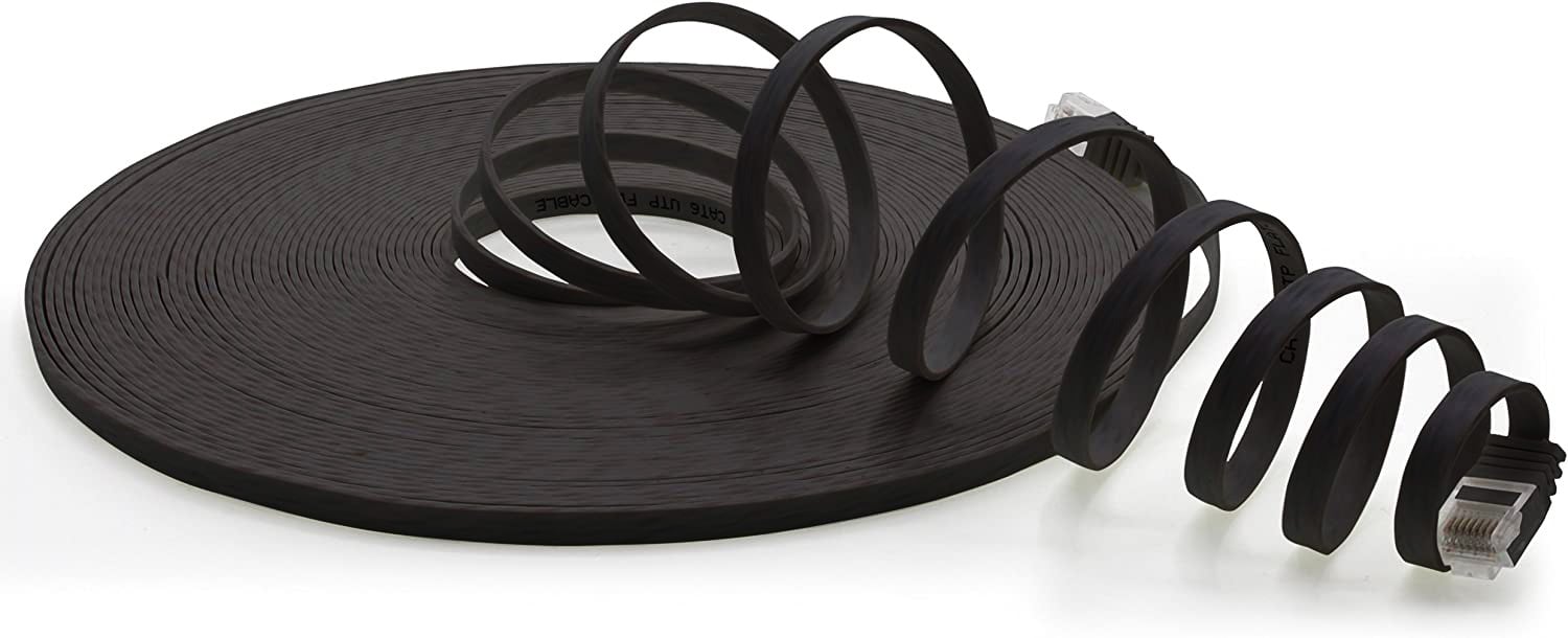 Cavo di Rete Patch Flat in Rame Cat.6A UTP 3 metri Nero - immagine 8