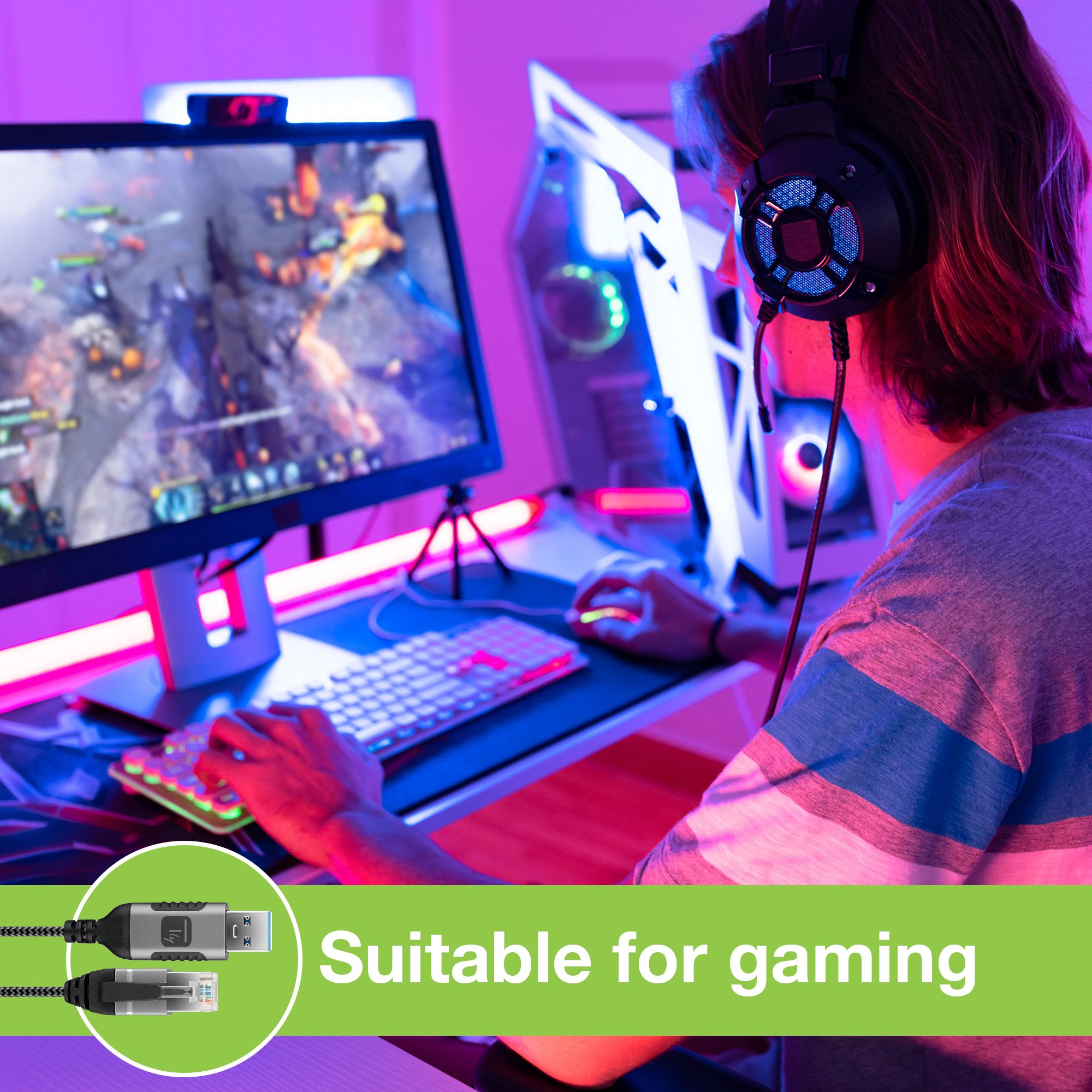 Cavo USB 3.0 Tipo A Maschio a Ethernet RJ45 Maschio 3 metri - immagine 8