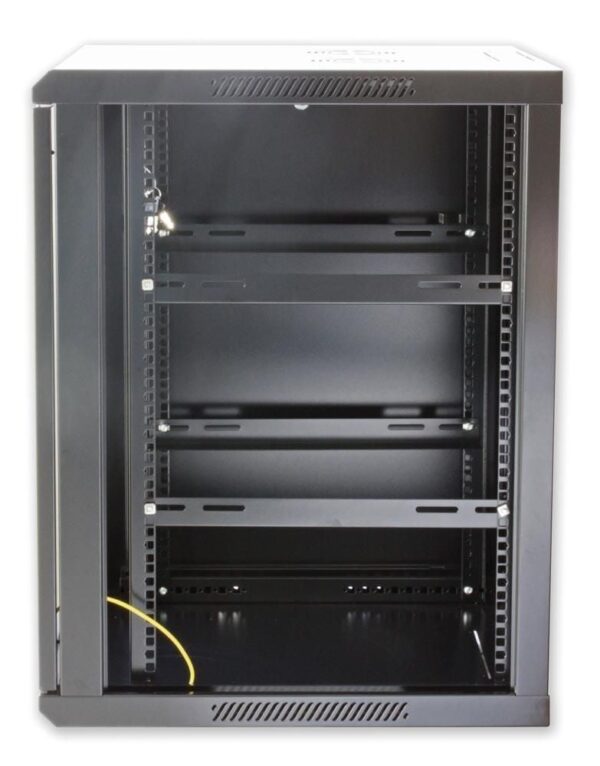 Armadio Rack 19'' a muro 9 unità sezione unica prof. 450 Nero - immagine 9