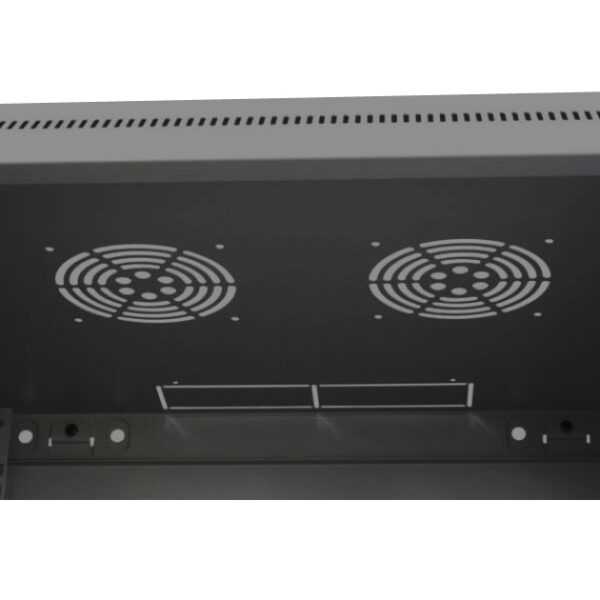Armadio Rack 19'' a muro 12 unità sezione unica prof. 450mm Nero - immagine 9